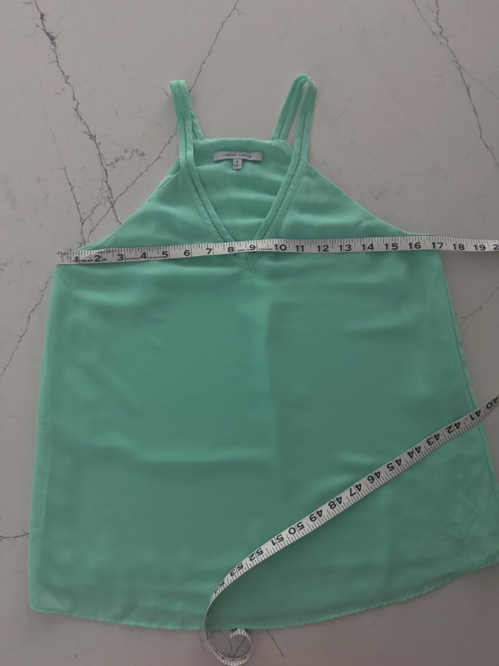 Naked Zebra Mint Green V neck Cami Top Size Small - Picture 6 of 9
